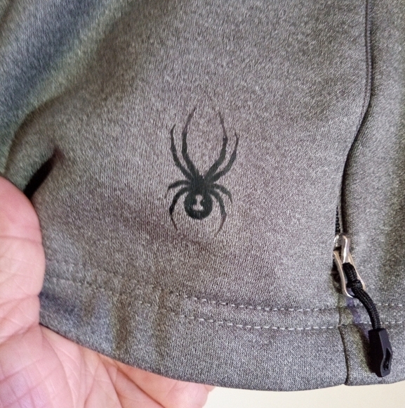 Spyder gray youth zip up hoodie with thumb holes size large - Picture 4 of 9